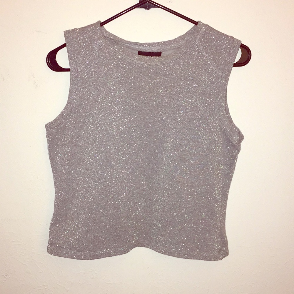 Express silver cropped top